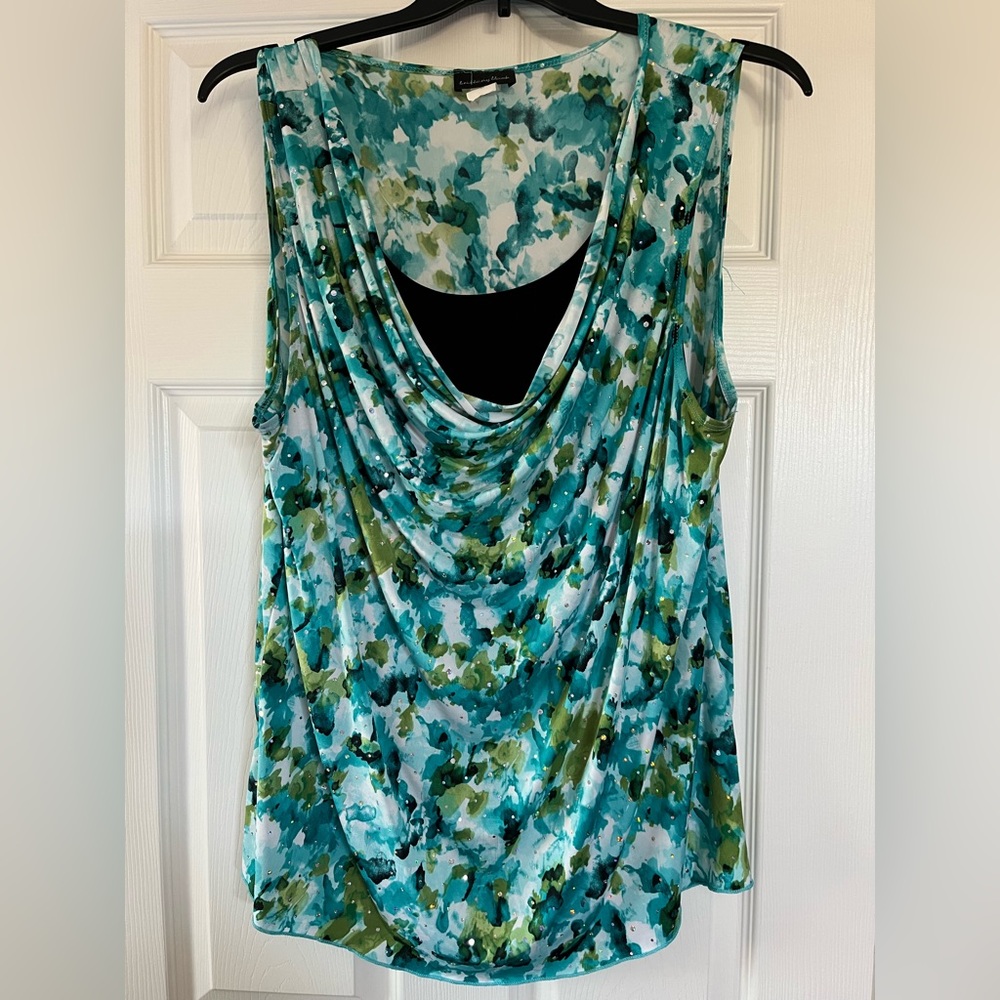 Multi Colored Sleeveless Blouse 3X